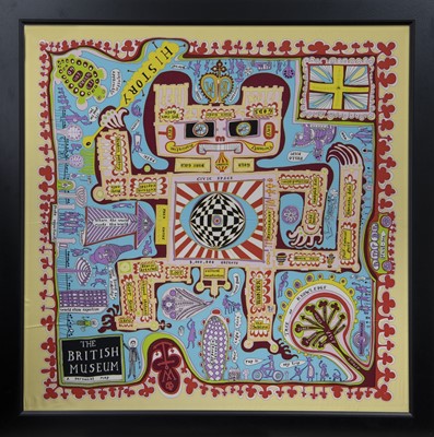 Lot 745 - THE BRITISH MUSEUM - A PERSONAL MAP, A SILK SCARF BY GRAYSON PERRY