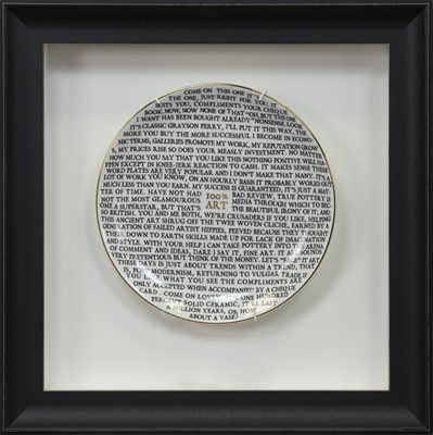 Lot 752 - 100% ART PLATE 2020 BY GRAYSON PERRY