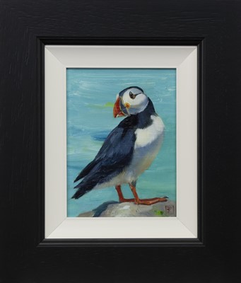Lot 756 - PUFFIN, AN OIL BY ZHANNA PECHUGINA