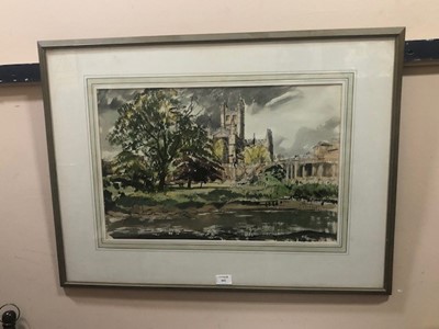 Lot 642 - BATH ABBEY, WATERCOLOUR ON PAPER BY JAMES MILLER