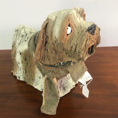 Lot 570 - AN OLIVIA BROWN SCULPTURE OF A DOG