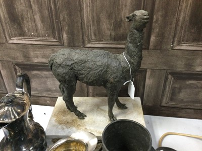 Lot 576 - A 20TH CENTURY SCULPTURE OF A LLAMA