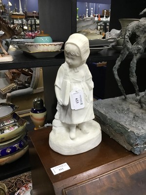 Lot 623 - A HARDSTONE FIGURE OF A GIRL