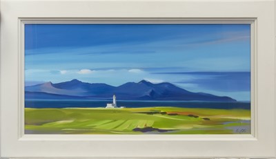 Lot 770 - TEE OFF AT TURNBERRY, AN OIL BY PAM CARTER