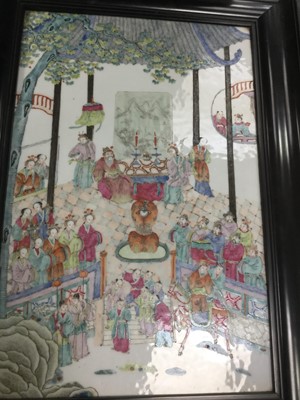 Lot 864 - A 19TH CENTURY CHINESE CERAMIC PANEL