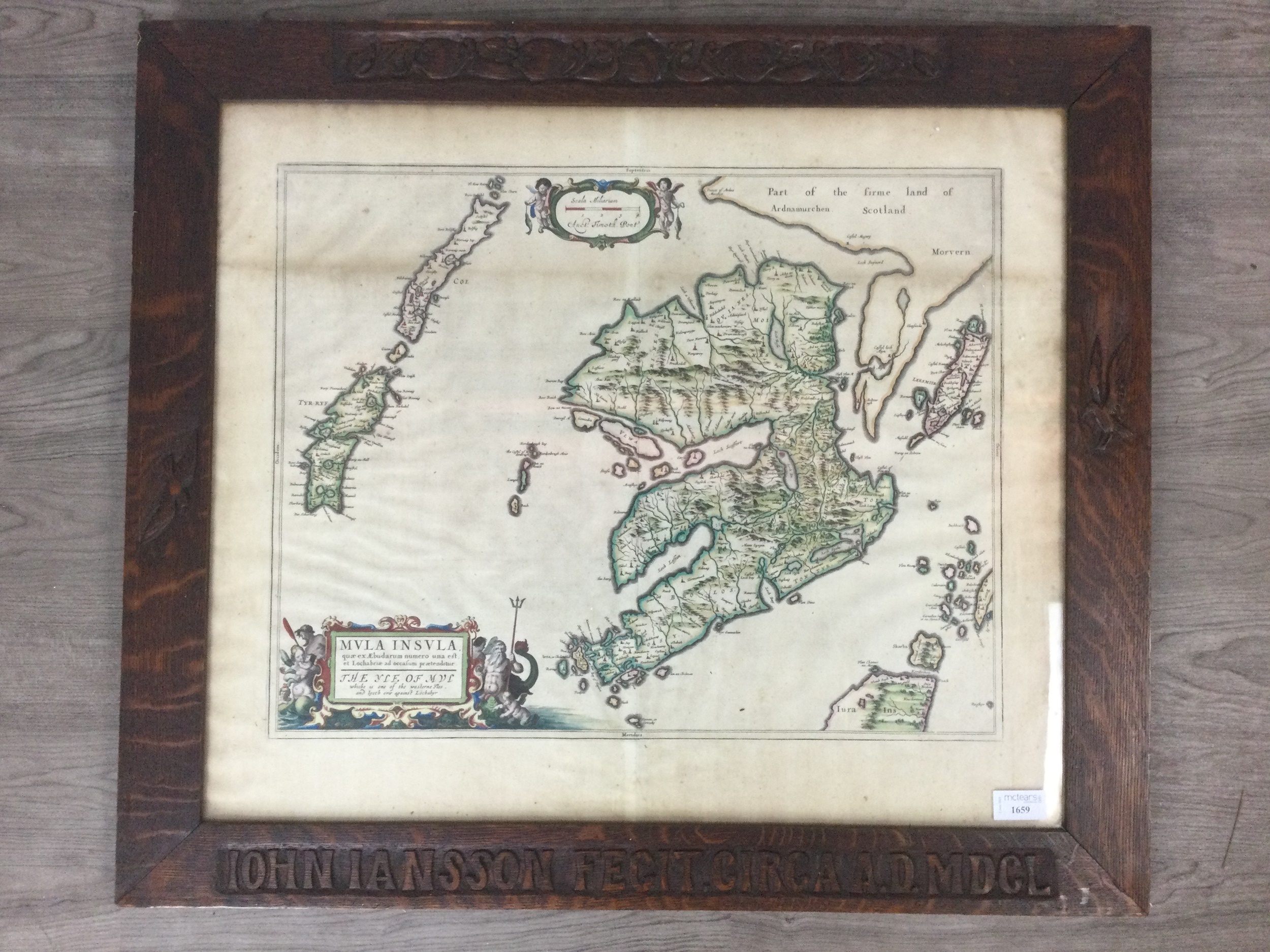 Lot 1659 - A HAND COLOURED MAP, TIMOTHY PONT