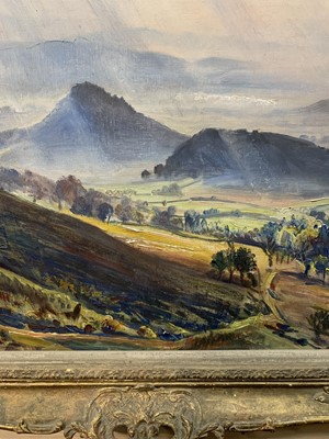 Lot 39 - SUN RAYS ON THE MALVERN HILLS, AN OIL BY DAME LAURA KNIGHT