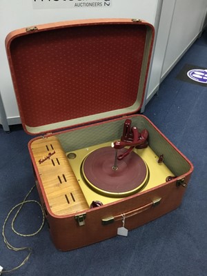 Lot 694 - A PORTABLE RECORD PLAYER