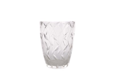 Lot 1073 - A CLYNE FARQUHARSON 'LEAF' PATTERN GLASS VASE
