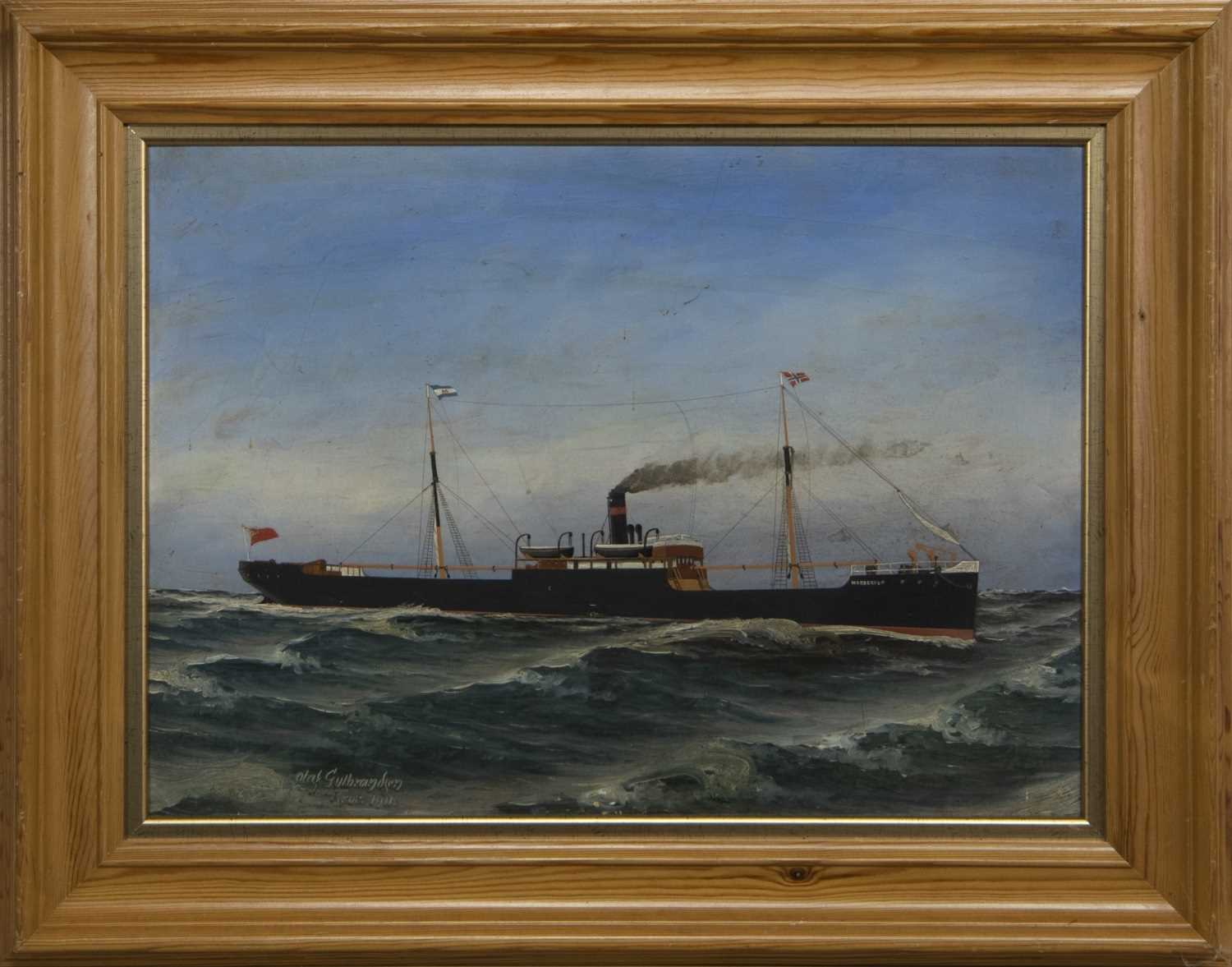 Lot 54 - SHIP AT SEA, AN OIL BY OLAF GULBRANDSEN