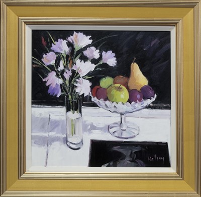 Lot 780 - STILL LIFE WITH FRUIT, AN OIL BY ROBERT KELSEY