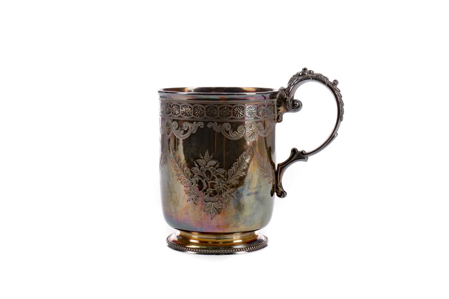 Lot 495 - A VICTORIAN SILVER CHRISTENING CUP