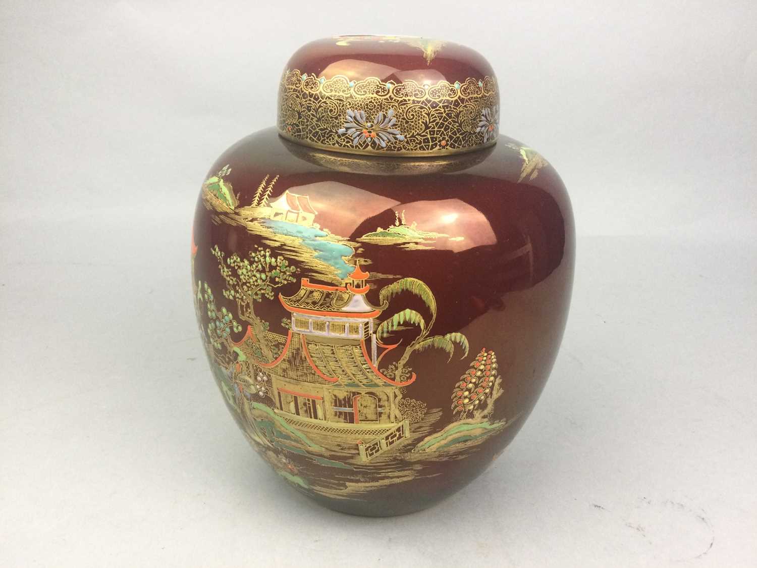 Lot 61 - A CARLTON WARE GINGER JAR AND COVER, ALONG WITH OTHER CERAMICS INCLUDING A PART COFFEE SET