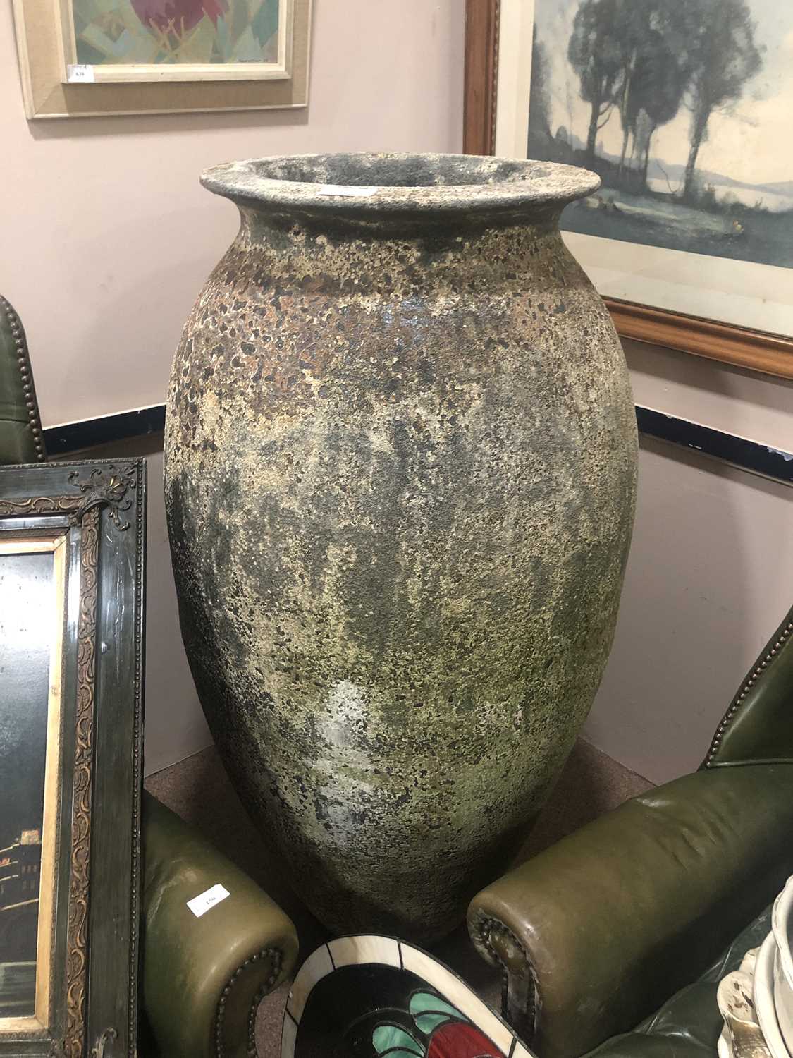 Lot 36 - A LARGE STONE GARDEN URN