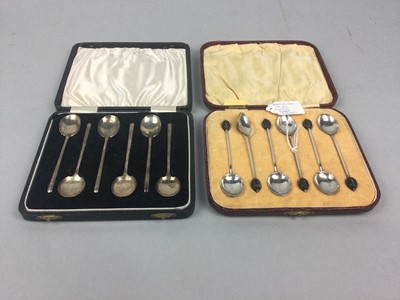 Lot 5 - A LOT OF TWO SETS OF SILVER COFFEE SPOONS