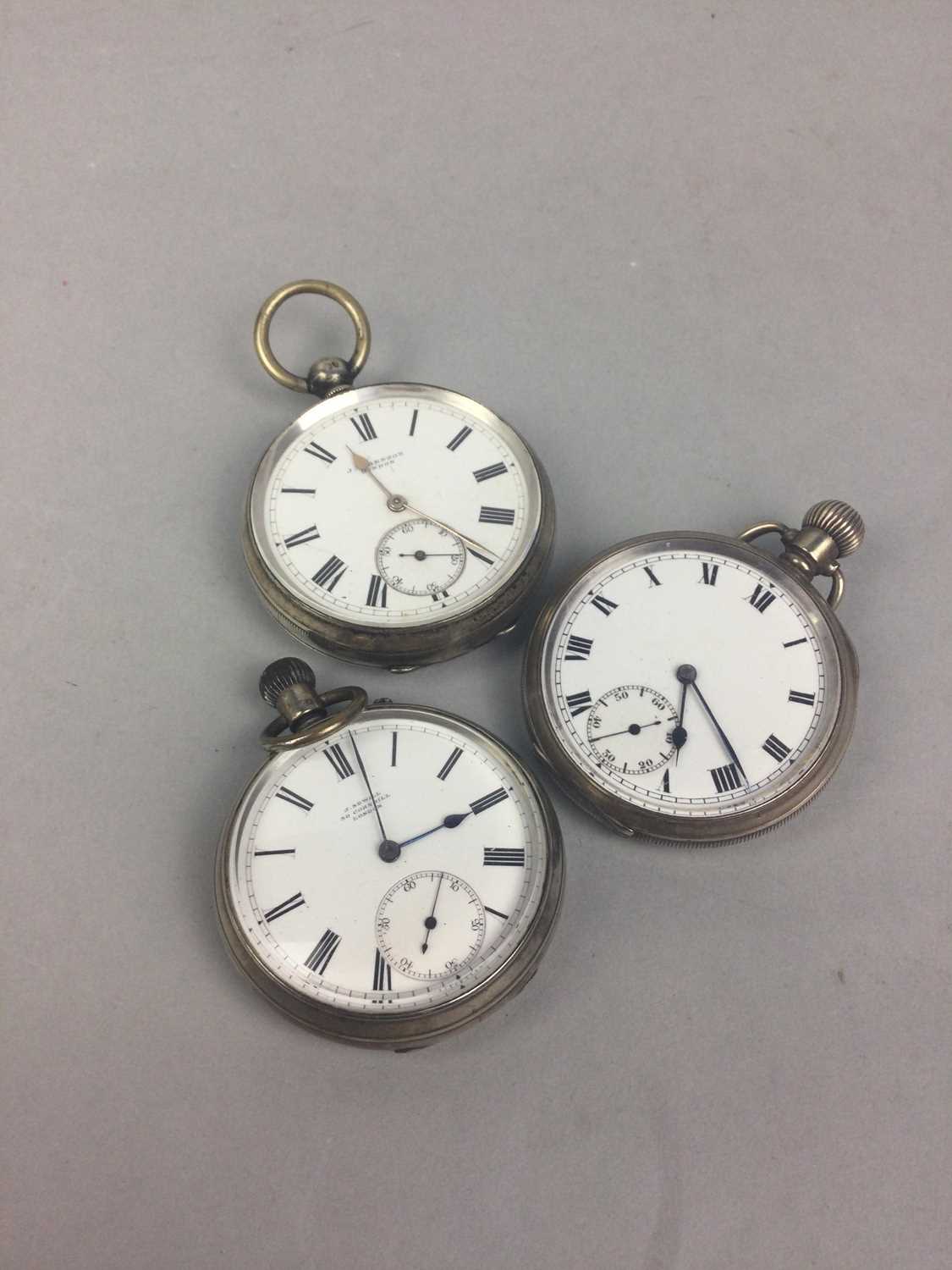 Lot 13 - A LOT OF THREE SILVER POCKET WATCHES