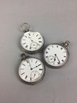 Lot 13 - A LOT OF THREE SILVER POCKET WATCHES