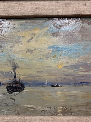 Lot 2004 - INTO THE WEST, RIVER CLYDE, AN OIL BY JAMES KAY