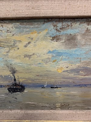 Lot 2004 - INTO THE WEST, RIVER CLYDE, AN OIL BY JAMES KAY