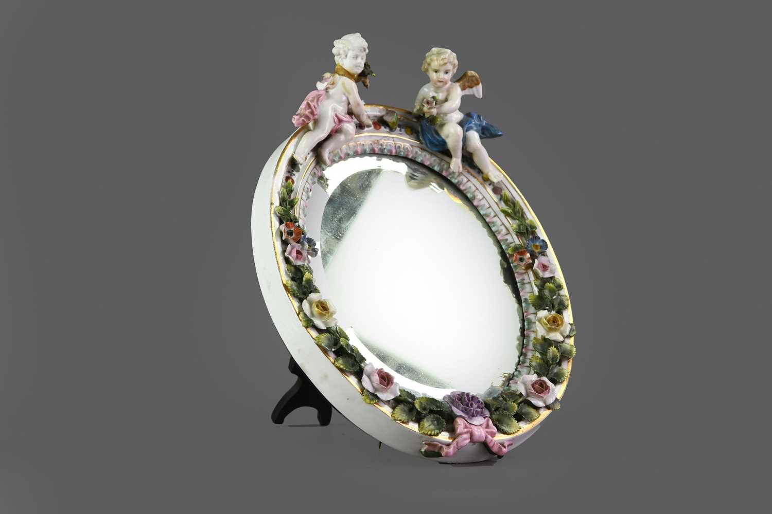 Lot 118 - A LATE 19TH CENTURY CONTINENTAL PORCELAIN MIRROR
