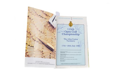 Lot 1712 - AN AUTOGRAPHED OPEN GOLF CHAMPIONSHIP OFFICIAL PROGRAMME 1986