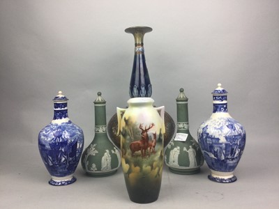 Lot 114 - A DOULTON LAMBETH VASE AND OTHER CERAMICS