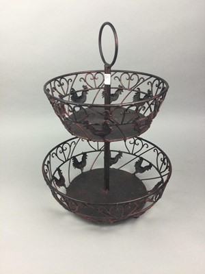 Lot 137 - A TWO TIER CAST IRON STAND