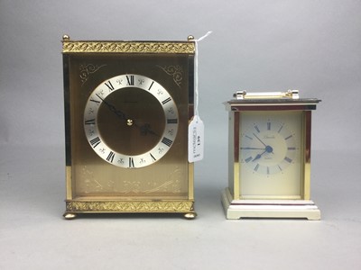 Lot 139 - A TIMEMASTER GILT MANTEL CLOCK AND ANOTHER