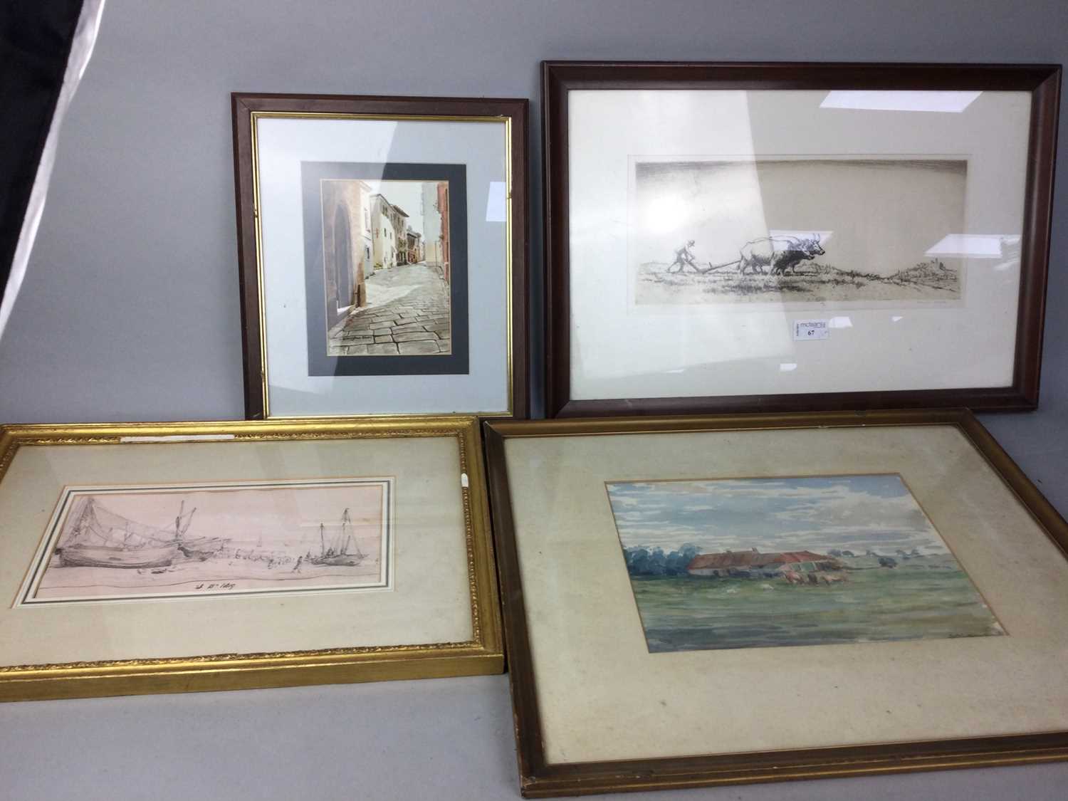 Lot 67 - W DOUGLAS MACLEOD, ETCHING AND OTHER PICTURES AND PRINTS