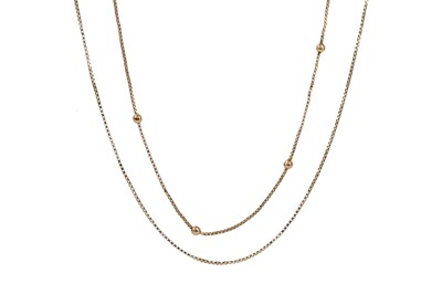 Lot 521 - TWO GOLD CHAINS