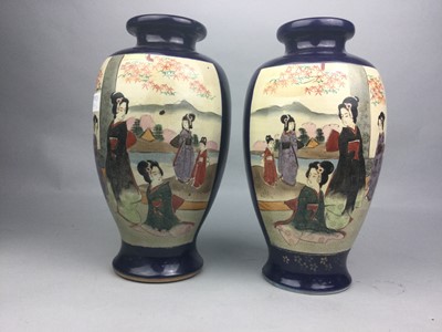 Lot 128 - A PAIR OF JAPANESE BALUSTER VASES