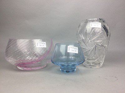 Lot 166 - A LOT OF TWO CAITHNESS GLASS BOWLS AN OTHER GLASS ITEMS