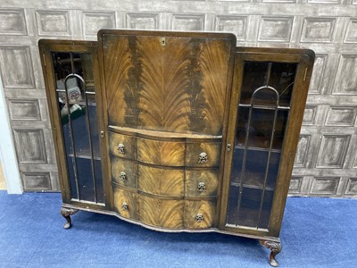 Lot 210 - A MAHOGANY SECRETAIRE DISPLAY CABINET