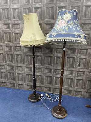 Lot 146 - A MAHOGANY FLOOR LAMP AND ANOTHER