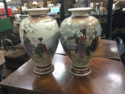 Lot 134 - A PAIR OF JAPANESE BALUSTER VASES