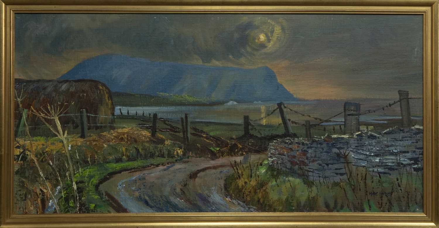 Lot 516 - ROAD TO THE SEA, ORKNEY, AN OIL BY IAN MACINNES