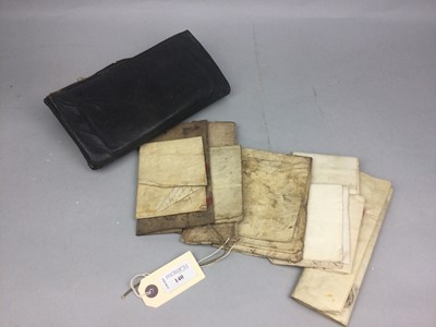 Lot 140 - A LEATHER WALLET OF DOCUMENTS