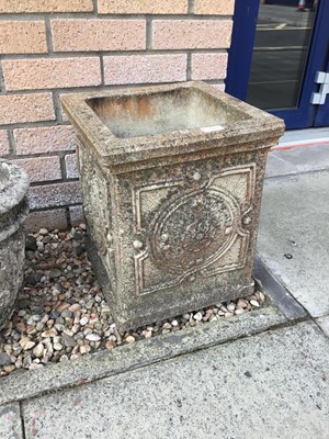 Lot 271 - A PAIR OF STONE GARDEN PLANTERS