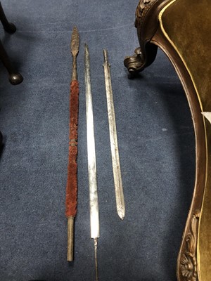 Lot 320 - A COLLECTION OF SWORD PARTS AND OTHER ITEMS