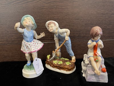 Lot 200 - A LOT OF THREE ROYAL WORCESTER FIGURES