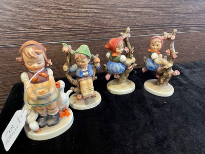 Lot 203 - A LOT OF FOUR HUMMEL FIGURES OF CHILDREN AND TWO OTHERS