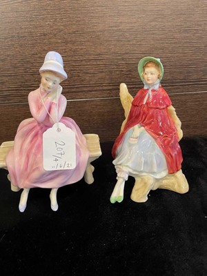 Lot 207 - A ROYAL DOULTON FIGURE OF 'YOUNG DREAMS' AND THREE OTHERS