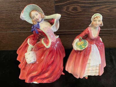 Lot 218 - A LOT OF FIVE ROYAL DOULTON FIGURES INCLUDING TWO FIGURES OF 'JANET'