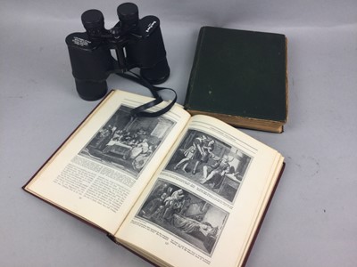 Lot 292 - A LOT OF FIVE VOLUMES AND A CASED PAIR OF BINOCULARS