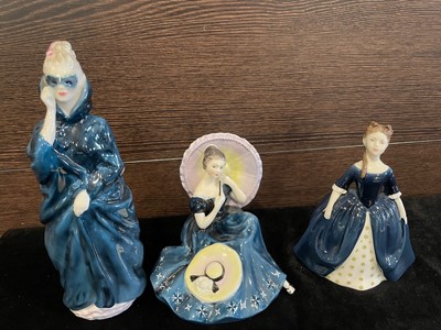 Lot 227 - A ROYAL DOULTON FIGURE OF 'PENSIVE MOMENTS' AND THREE OTHERS