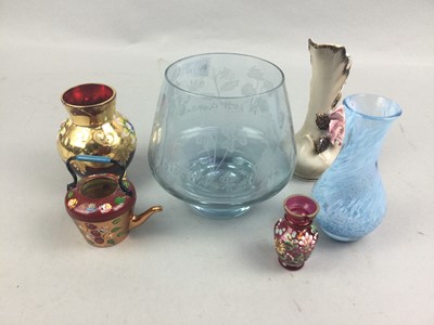 Lot 259 - A CAITHNESS GLASS VASE AND OTHER ITEMS