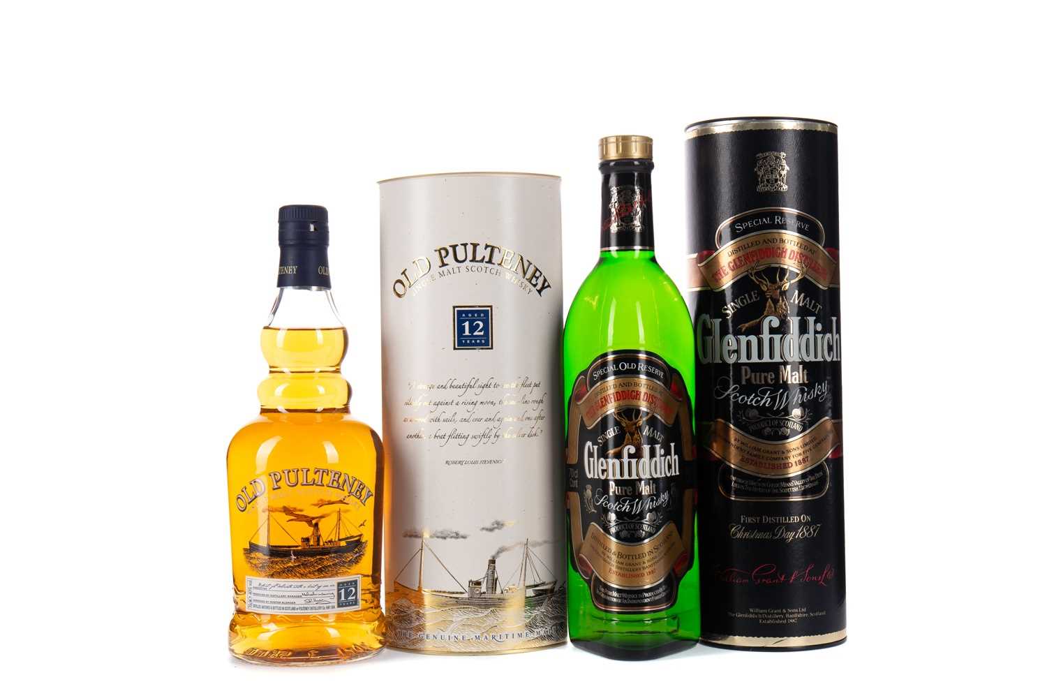 Lot 20 - GLENFIDDICH SPECIAL OLD RESERVE AND OLD PULTENEY AGED 12 YEARS
