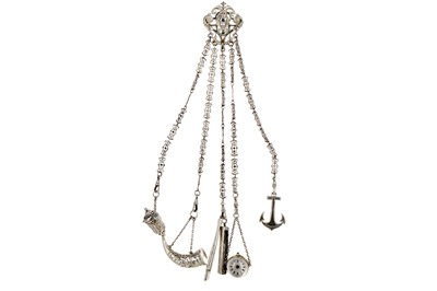 Lot 501 - A VICTORIAN SILVER CHATELAINE