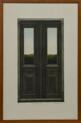 Lot 637 - BEYOND THESE DOORS,  A MEZZOTINT BY DOROTHEA WIGHT