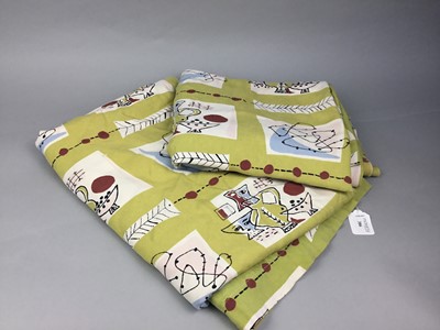 Lot 386 - A PAIR OF MID CENTURY CURTAINS IN THE STYLE OF LUCIENNE DAY